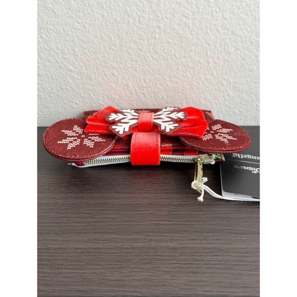 Loungefly Disney Minnie Mouse Sweater Holiday Wallet - Picture 3 of 6